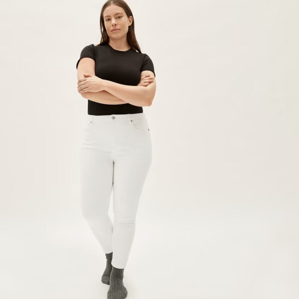 NEW Everlane The Curvy Authentic High Rise‎ Skinny Jean in White Size 33 Reg